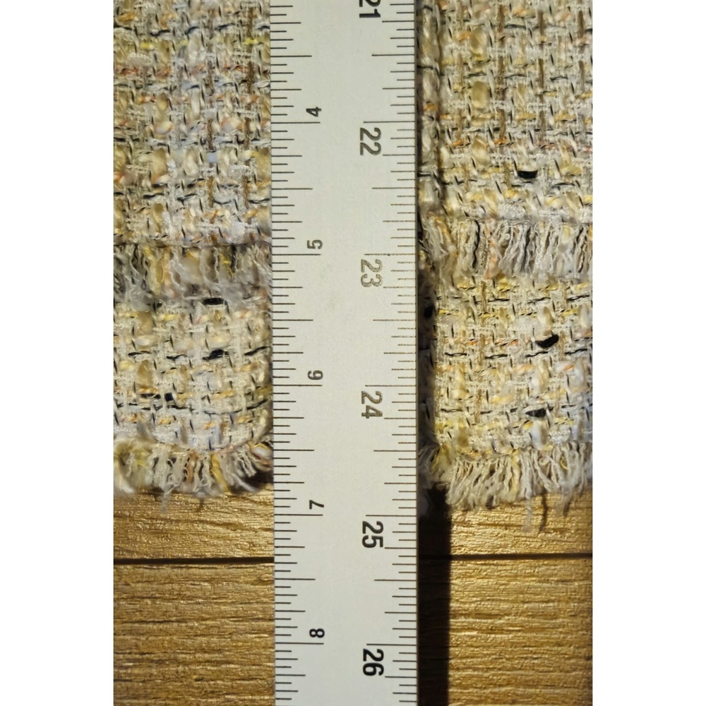 Women's‎ Ann Taylor Blazer One Button Lined Jacket With Frayed Hem Beige Size 2P - Picture 7 of 10